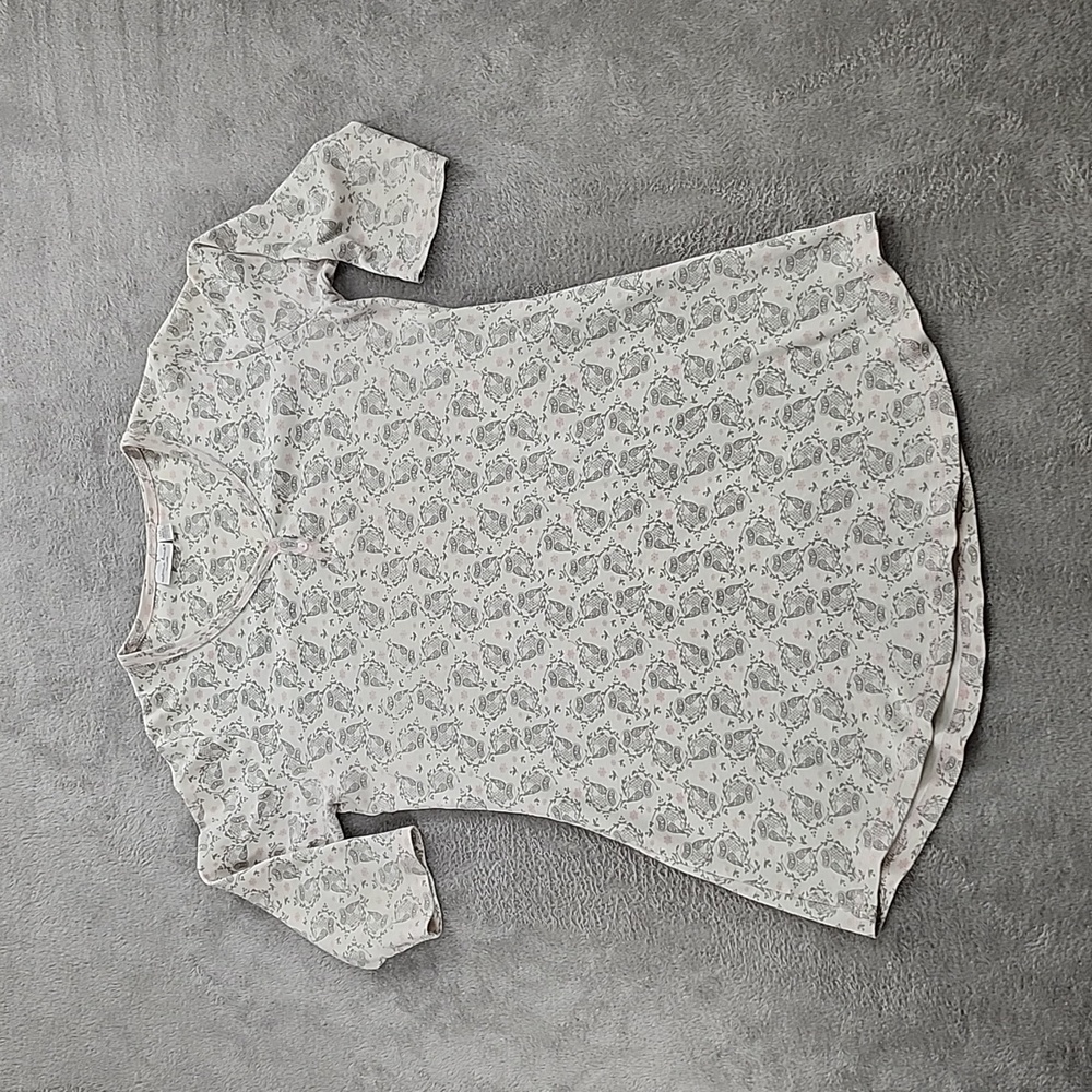 Marina Luna Intimates Top Womens Large Owl Print Cotton Sleep Wear